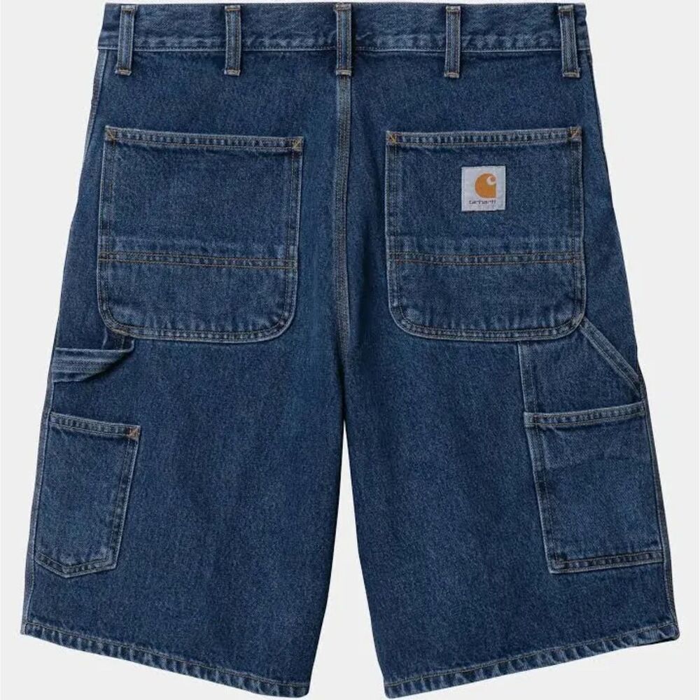 Carhartt Denim Carpenter Shorts Men’s 40 Blue Relaxed Fit Workwear Utility Jorts
